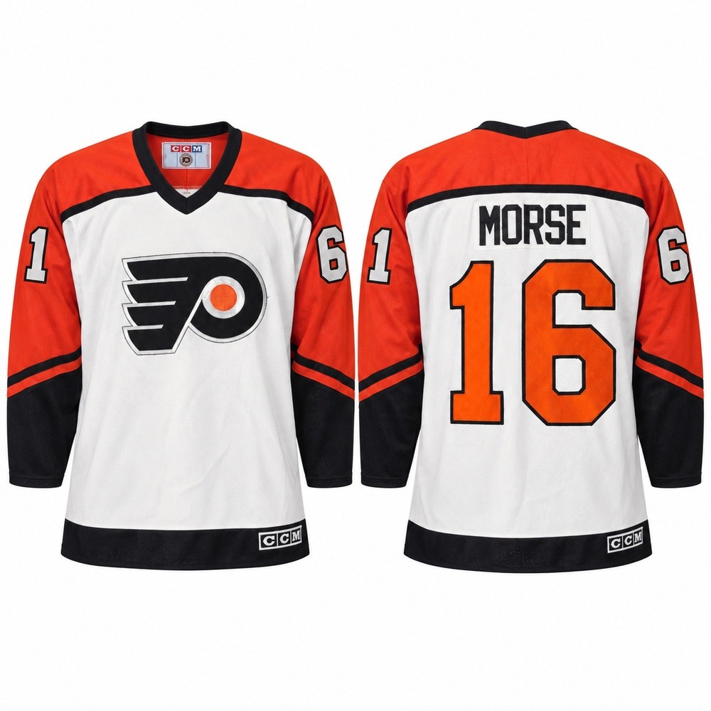 Vintage CCM Philadelphia Flyers Morse 16 Hockey Jersey Mens XXL White Orange NHL